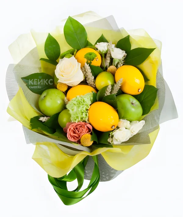 Букет из яблок и лимонов 3 Фото
