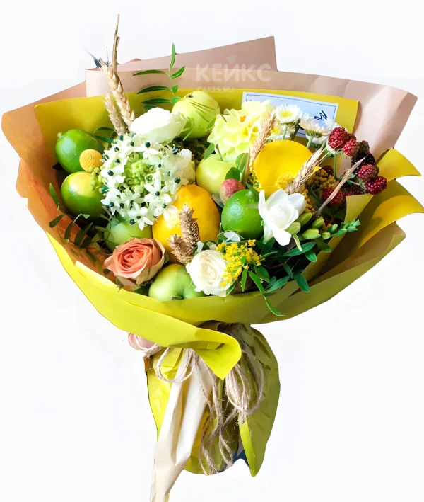 Букет из яблок и лимонов 4 Фото