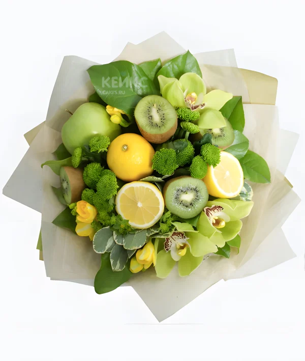 Букет из яблок и лимонов Фото