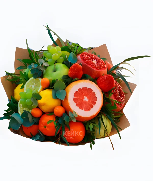 Букет из яблок и мандаринов 1 Фото