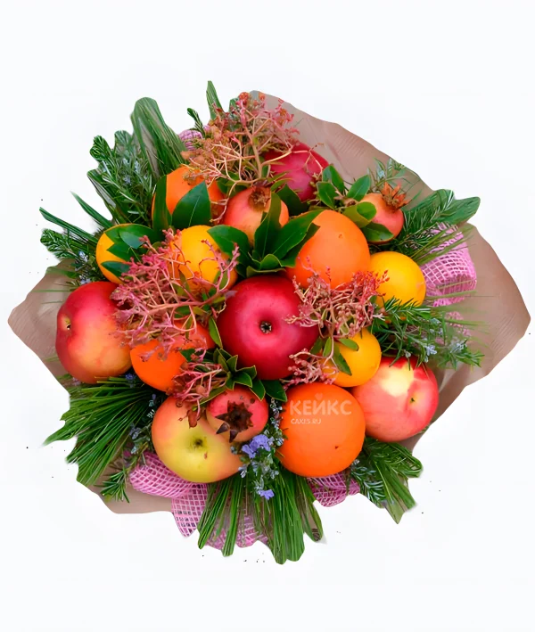 Букет из яблок и мандаринов 2 Фото