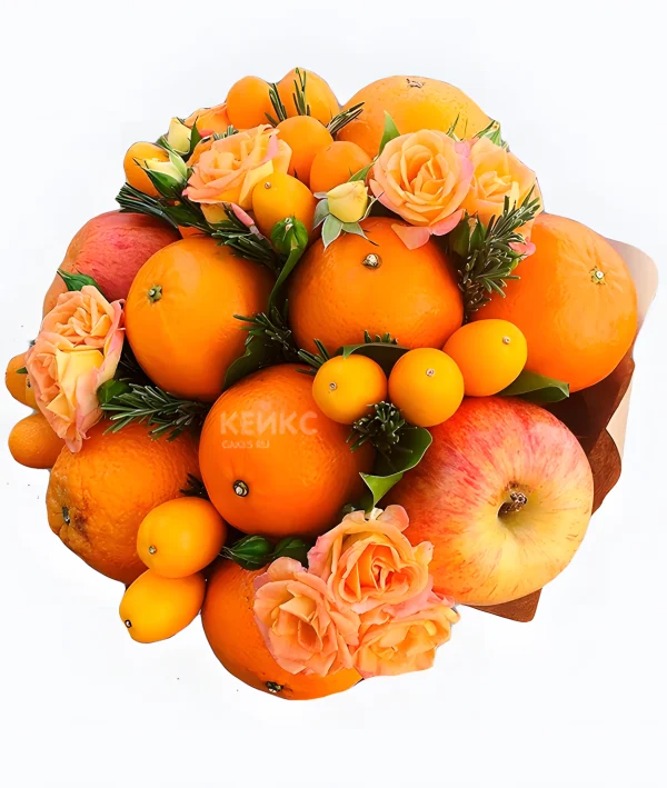 Букет из яблок и мандаринов 3 Фото