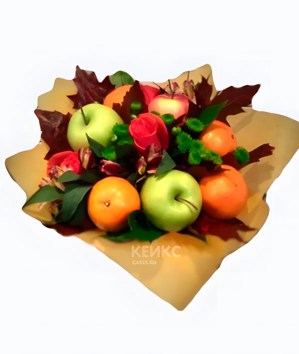 Букет из яблок и мандаринов 4 Фото