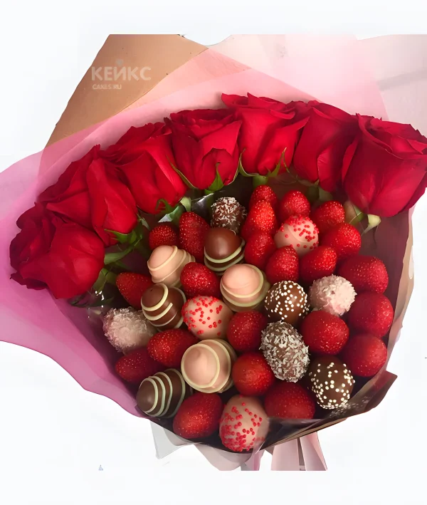 Букет из клубники в шоколаде 6 Фото