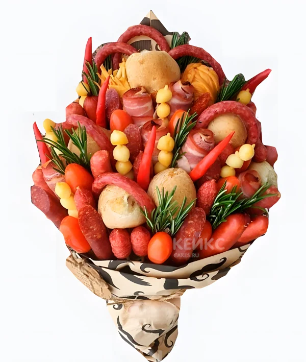 Букет из колбас и сыра для мужчины 6 Фото