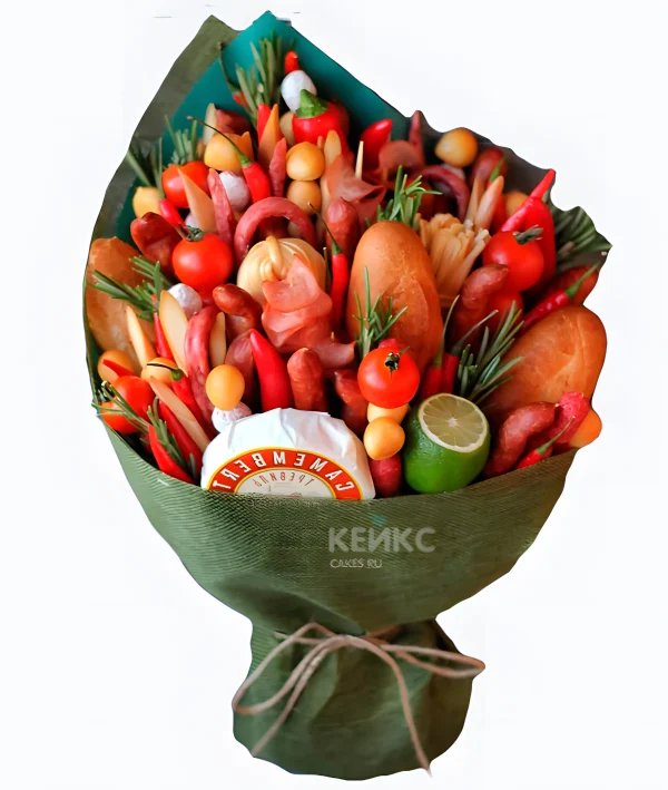 Букет из колбасы и хлеба 6 Фото