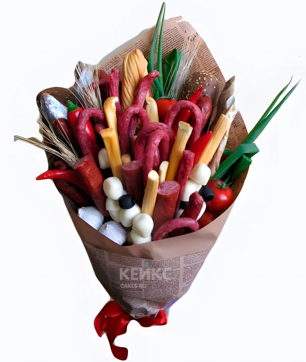 Букет из колбасы и сыра 3 Фото