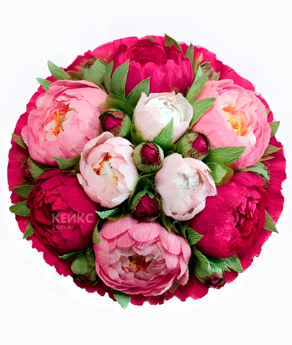 Букет из конфет и пионов 2 Фото