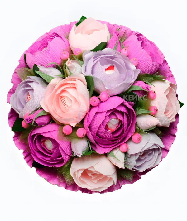 Букет из конфет и пионов 3 Фото