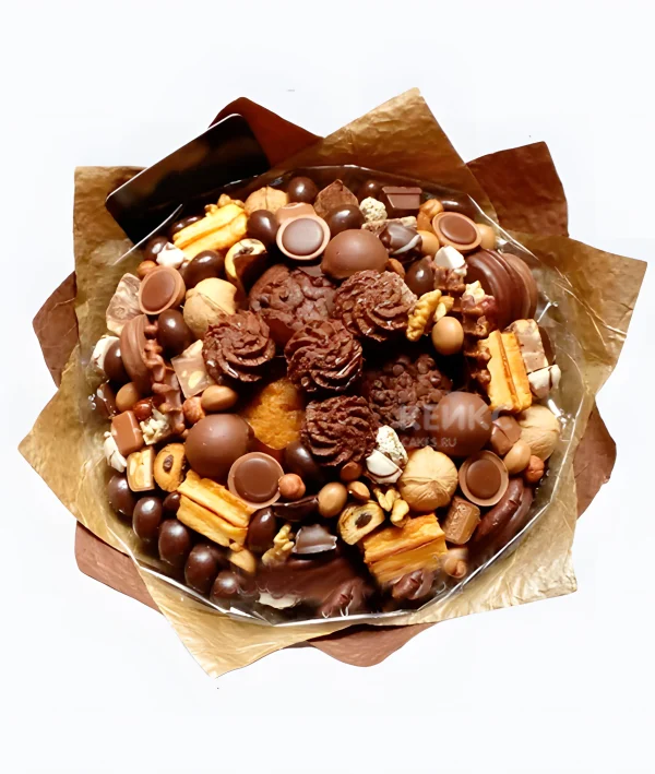 Букет из конфет с печеньями 4 Фото