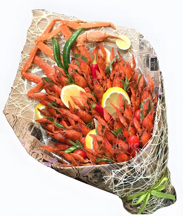 Букет из креветок для мужчины Фото