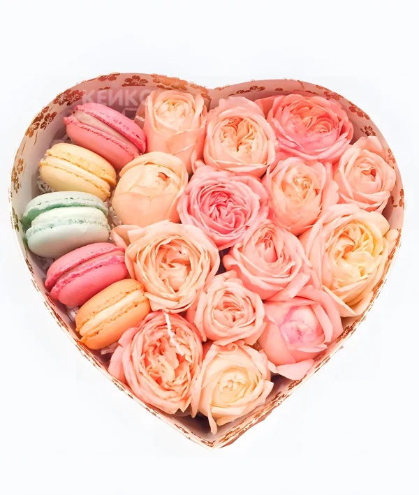 Букет из макарон в коробке 2 Фото