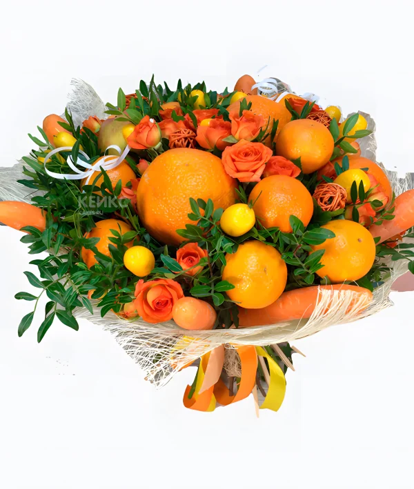 Букет из мандаринов и фруктов 3 Фото