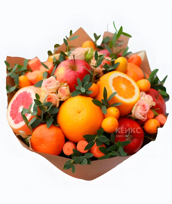 Букет из мандаринов и фруктов Фото