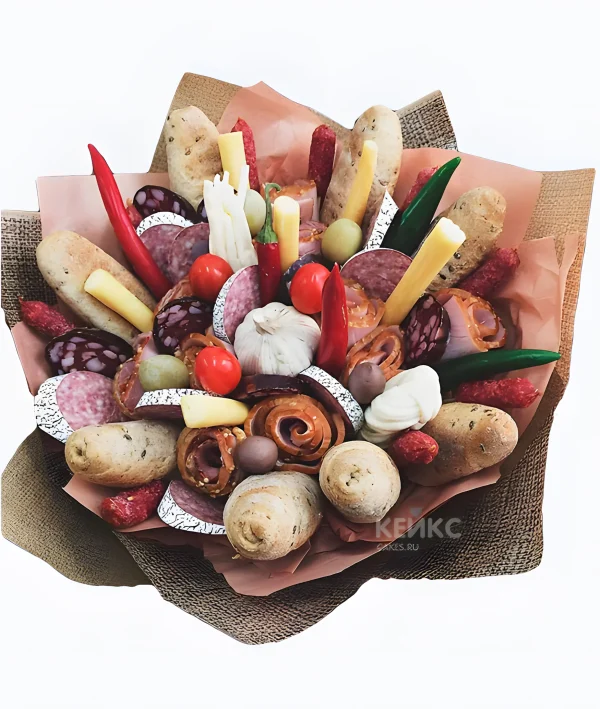 Букет из мяса и колбасы Фото