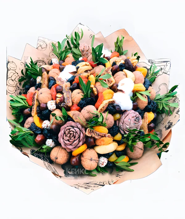 Букет из сухофруктов и орехов 6 Фото