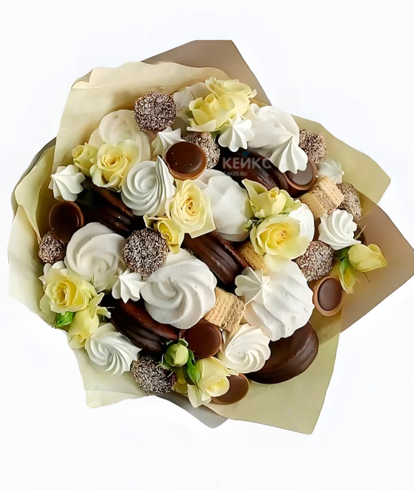 Букет из зефира и цветов 5 Фото