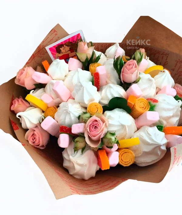 Букет из Зефира и Конфет 7 Фото