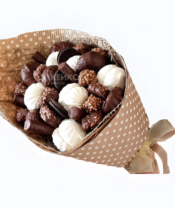 Букет маленький с шоколадом Фото