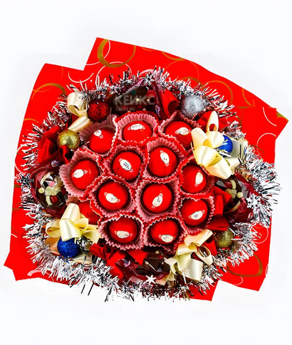 Букет на новый год из конфет 6 Фото