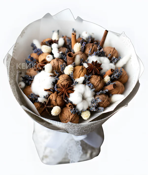 Букет на новый год из орехов 1 Фото