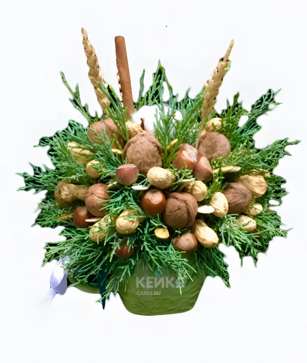 Букет на новый год из орехов 3 Фото