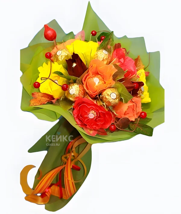 Букет на свадьбу из конфет 3 Фото