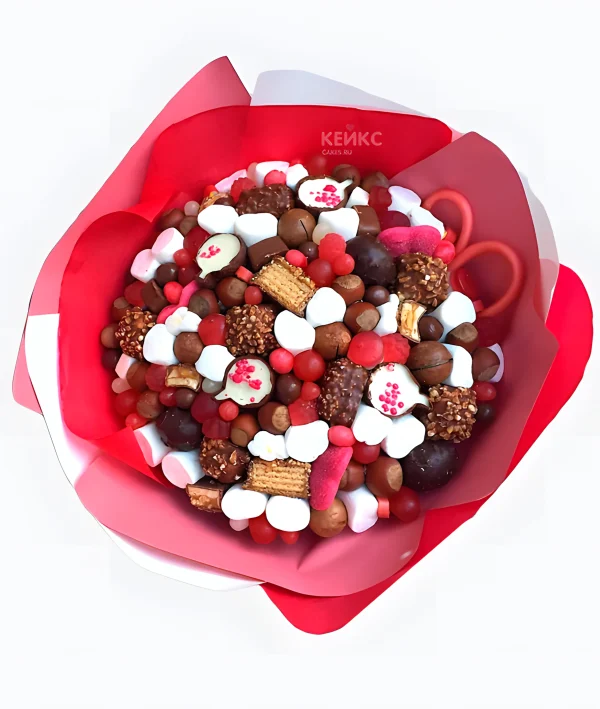 Букет недорогой из конфет 4 Фото