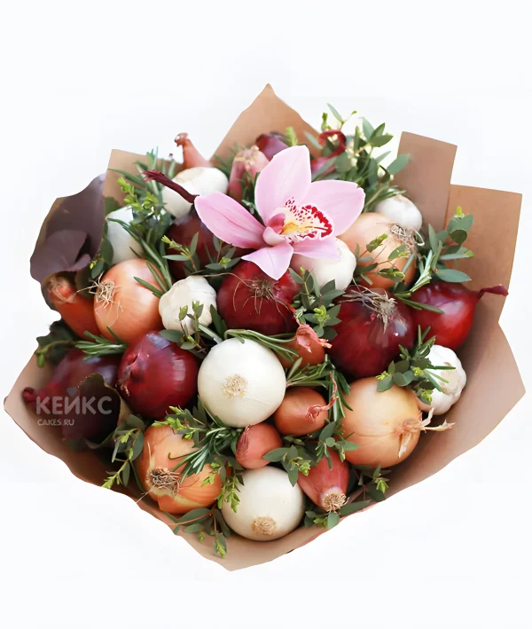 Букет с чесноком и луком 1 Фото