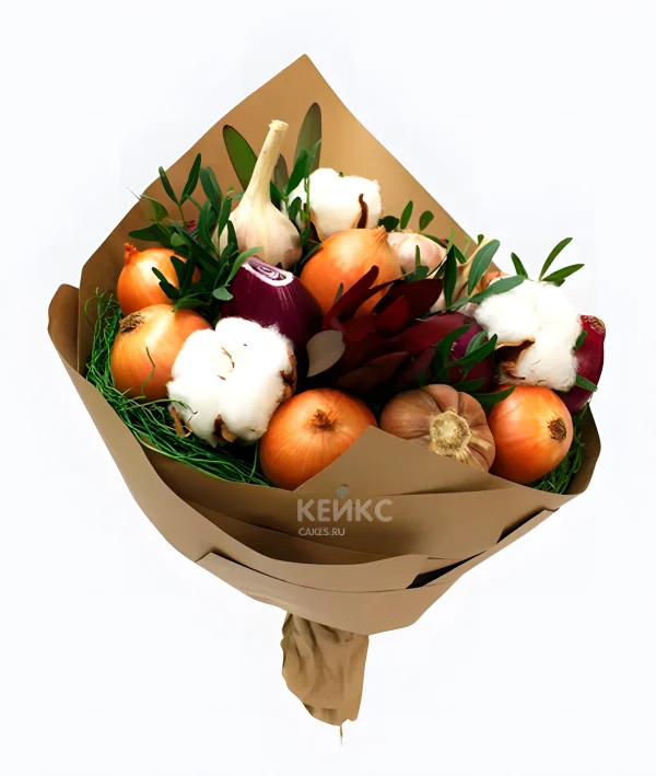 Букет с чесноком и луком 2 Фото