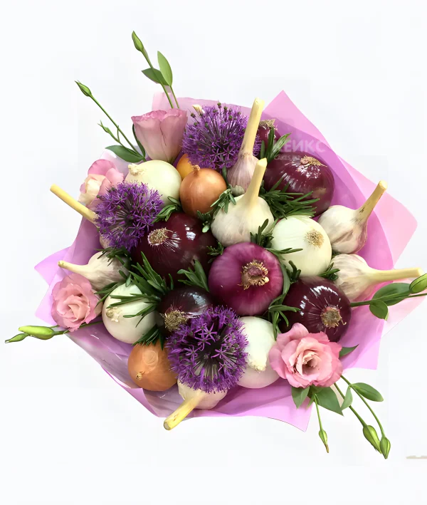 Букет с чесноком и луком  3 Фото