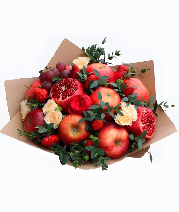 Букет с яблоками и гранатом 2 Фото