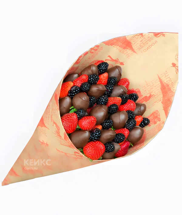 Букет с ягодами в шоколаде 1 Фото