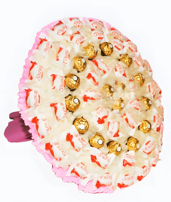 Букет с конфетами Ферреро роше и Рафаэлло 1 Фото