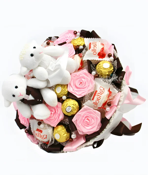 Букет с конфетами ферреро роше и рафаелло 2 Фото