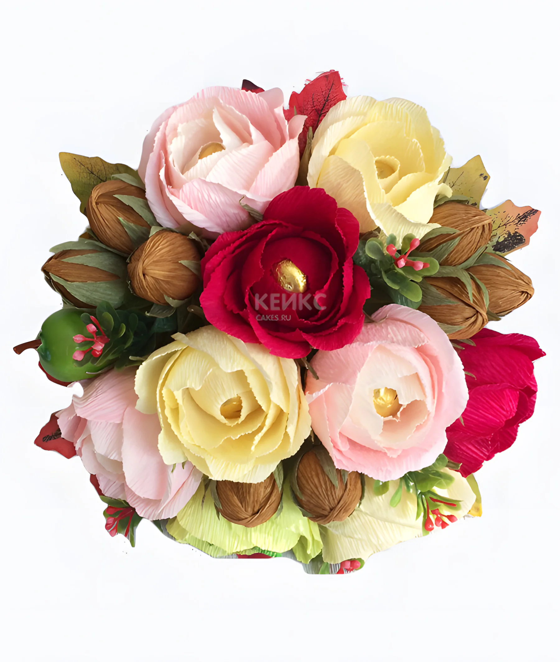 Букет с конфетами и розами 3 Фото