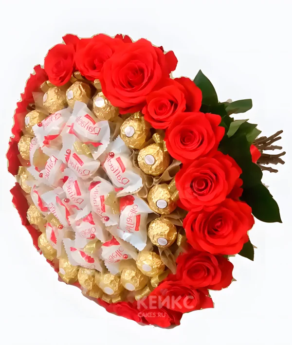 Букет с конфетами рафаелло Фото