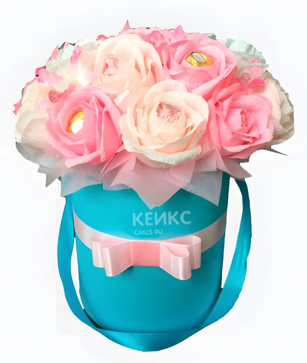 Букет с конфетами в коробке 1 Фото