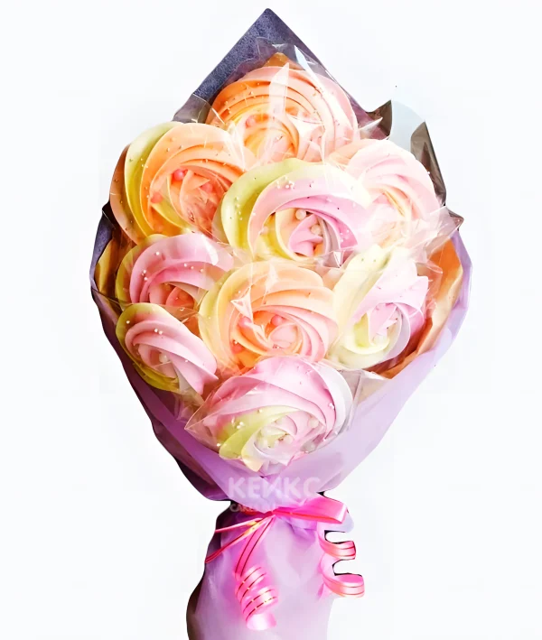 Букет с пирожными и безе 4 Фото