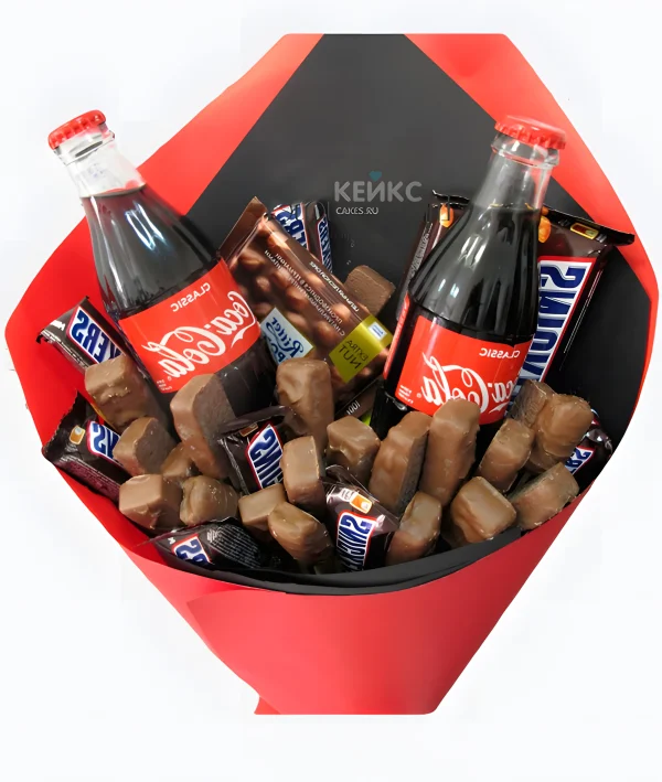 Букет с шоколадом и колой Фото