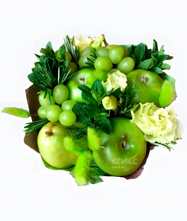 Букет с виноградом и цветами 2 Фото