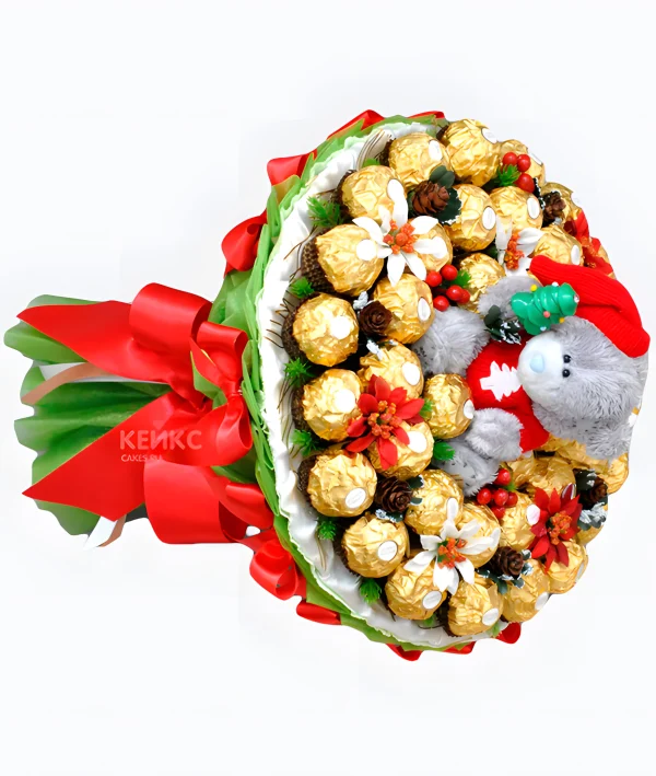 Букет зимний из конфет 1 Фото