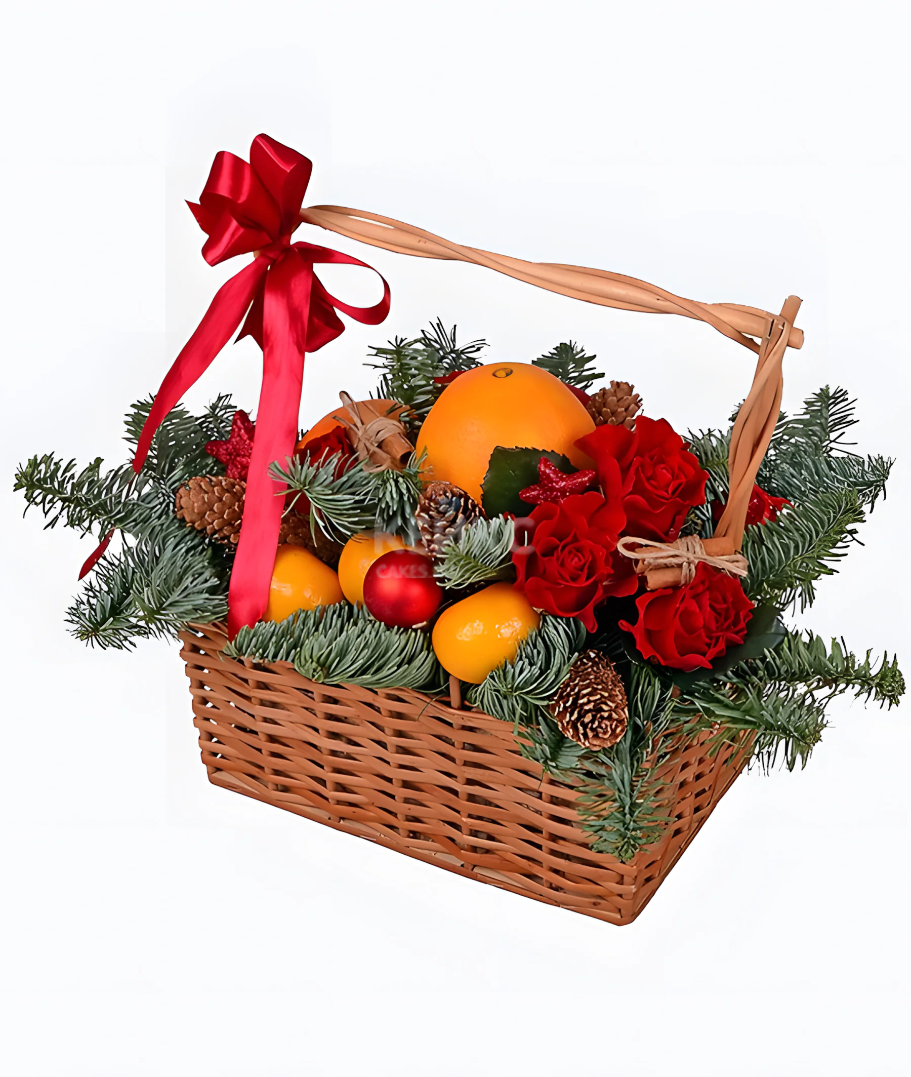 Корзина на новый год с мандаринами 2 Фото