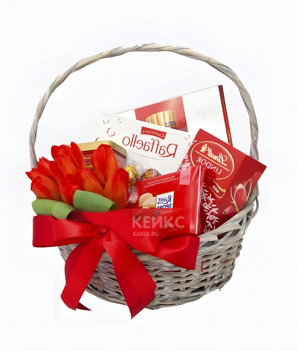 Корзина с конфетами рафаэлло 2 Фото