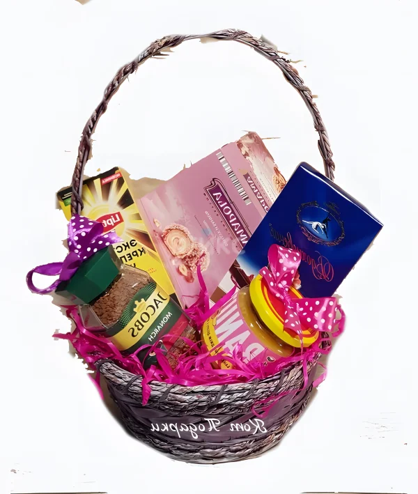 Подарочная корзина женщине с продуктами 3 Фото