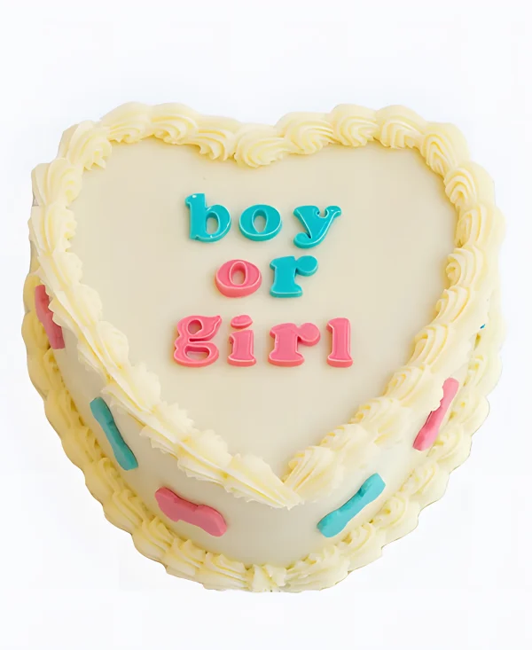 Гендер-торт в виде сердца Фото