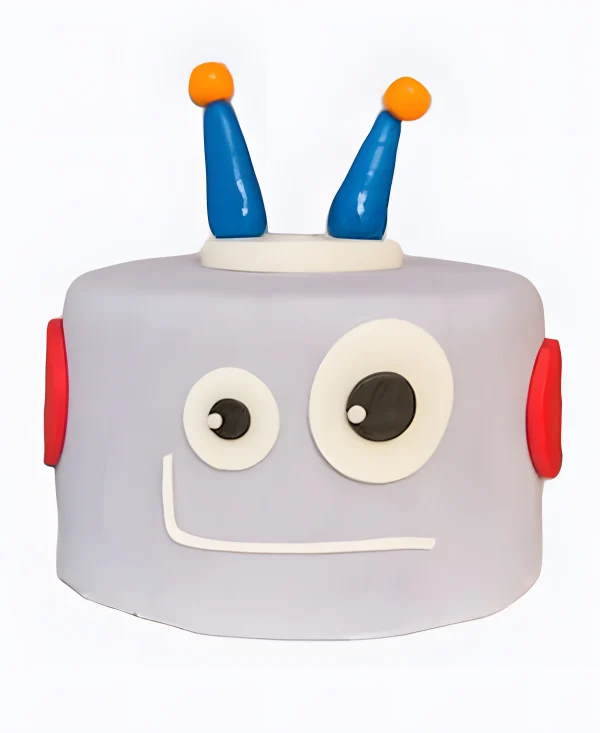 Торт в форме головы робота Фото