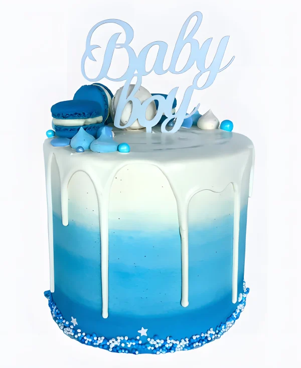 Торт Голубое омбре для сыночка Фото