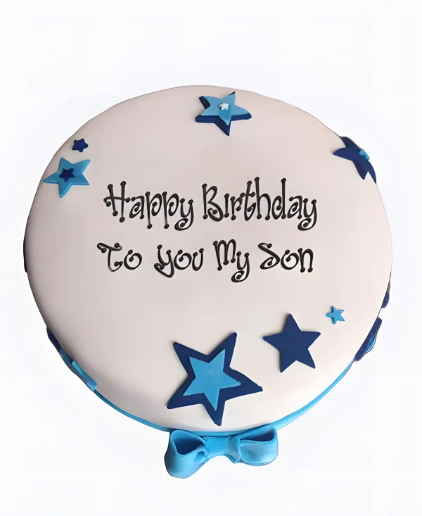 Торт Голубой бант и звёзды Фото