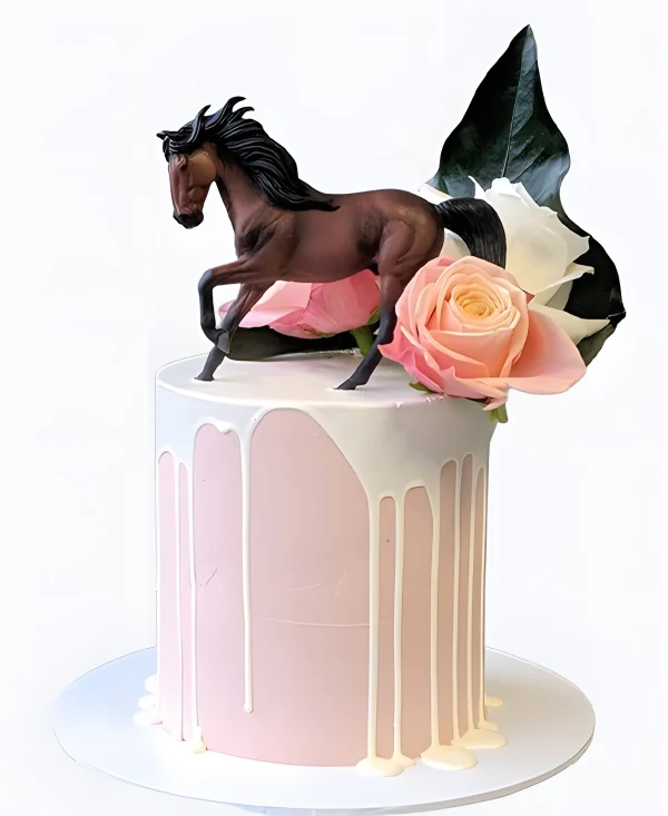 Торт Лошадь у роз Фото